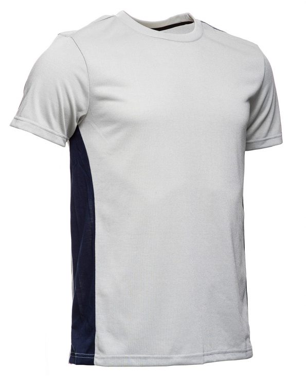 T Shirts - Grey with Navy Insert Front View