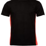 T Shirts - Black with High Vis Red Insert