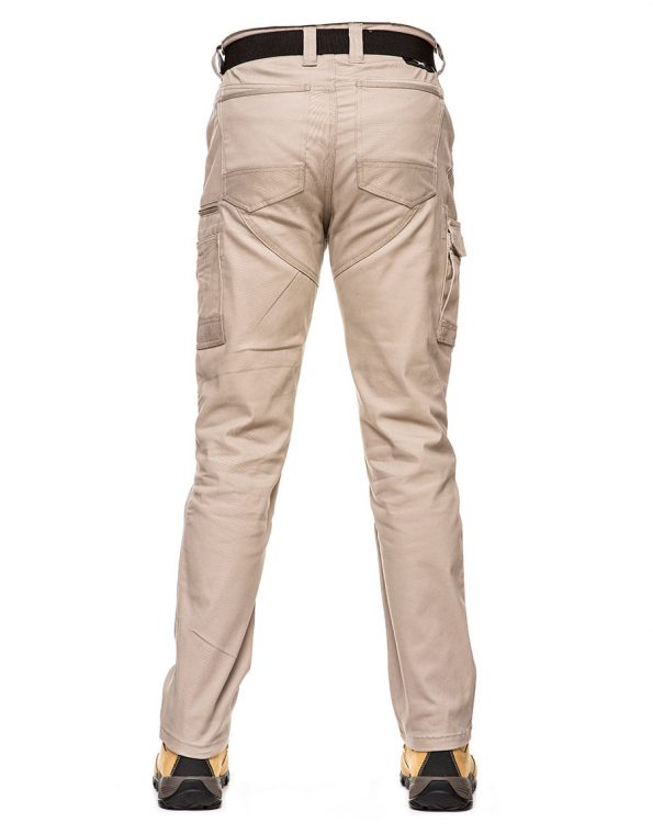 Straight Leg Khaki Trousers Workwear Back View