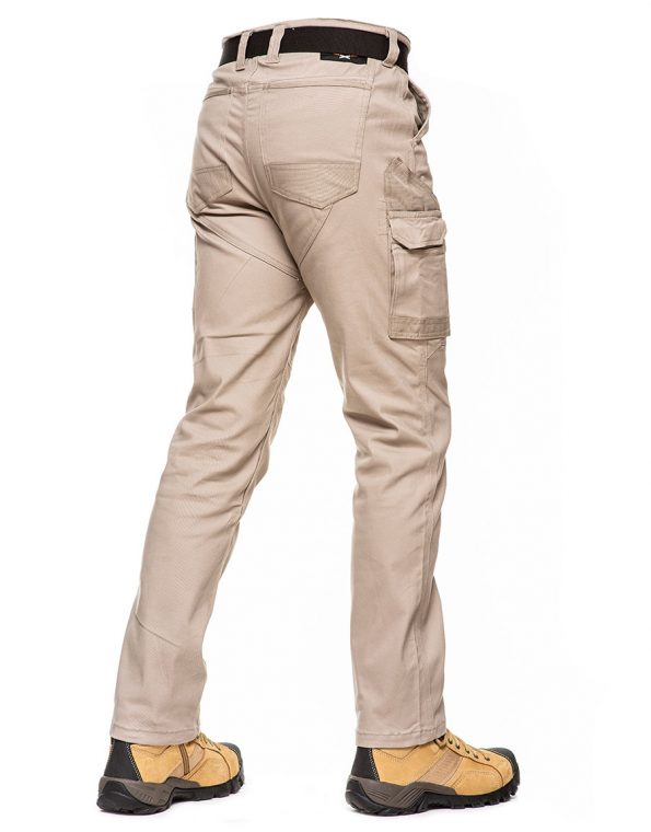 Straight Leg Khaki Trousers Workwear Side View