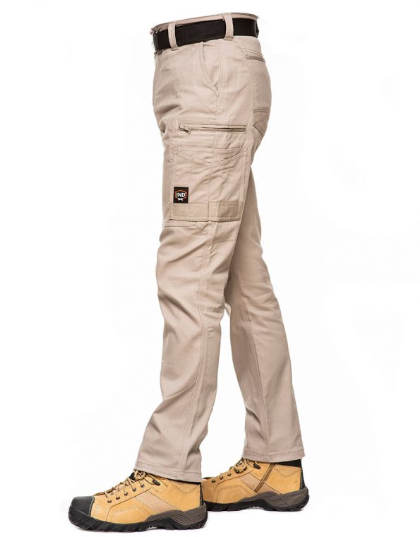 Straight Leg Khaki Trousers Workwear Side view